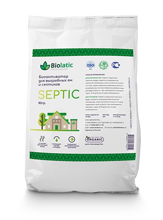 "BIOLATIC" Биолатик Septic (80гр) биоактиватор для выгребных ям и септиков